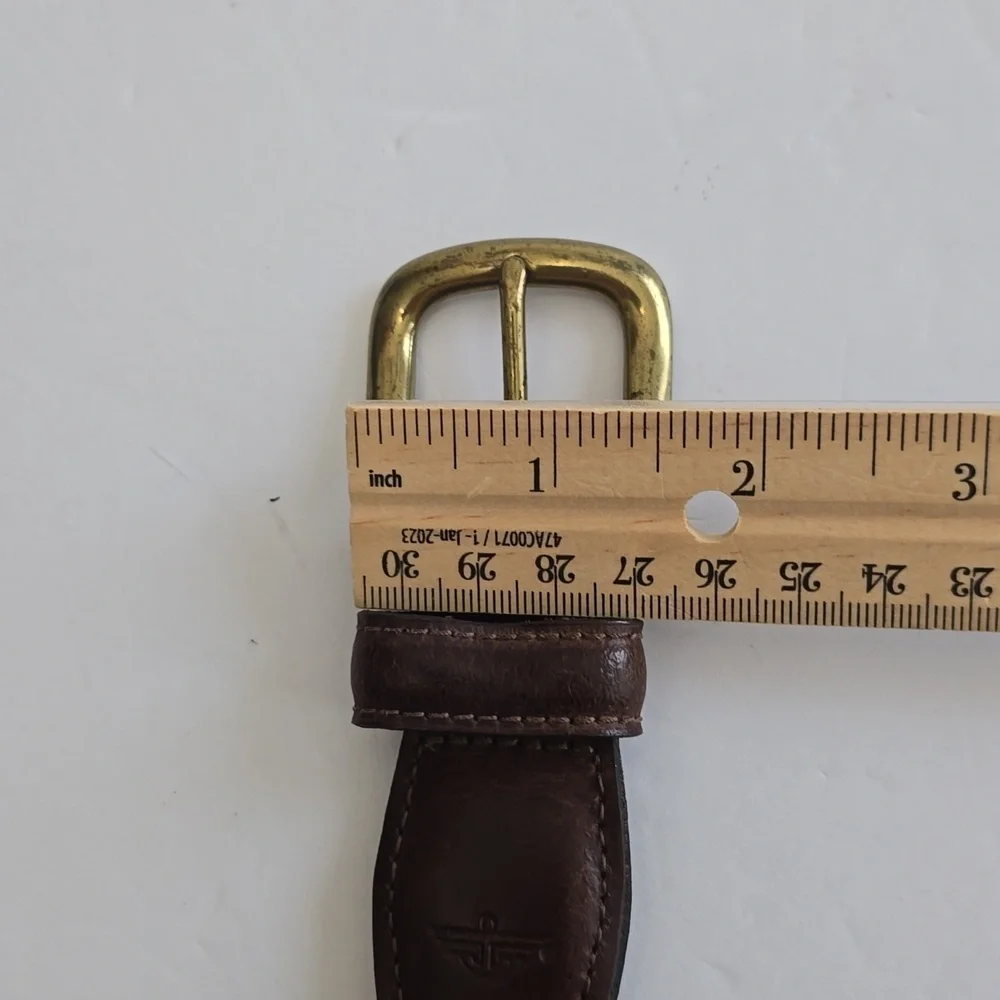 Docker's Woven Canvas Leather Tab Belt Brown Khaki Size 34